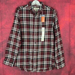 ST. JOHN'S BAY MEN'S CLASSIC FIT COTTON FLANNEL SHIRTPLAID PATTERN, SIZE S SMALL